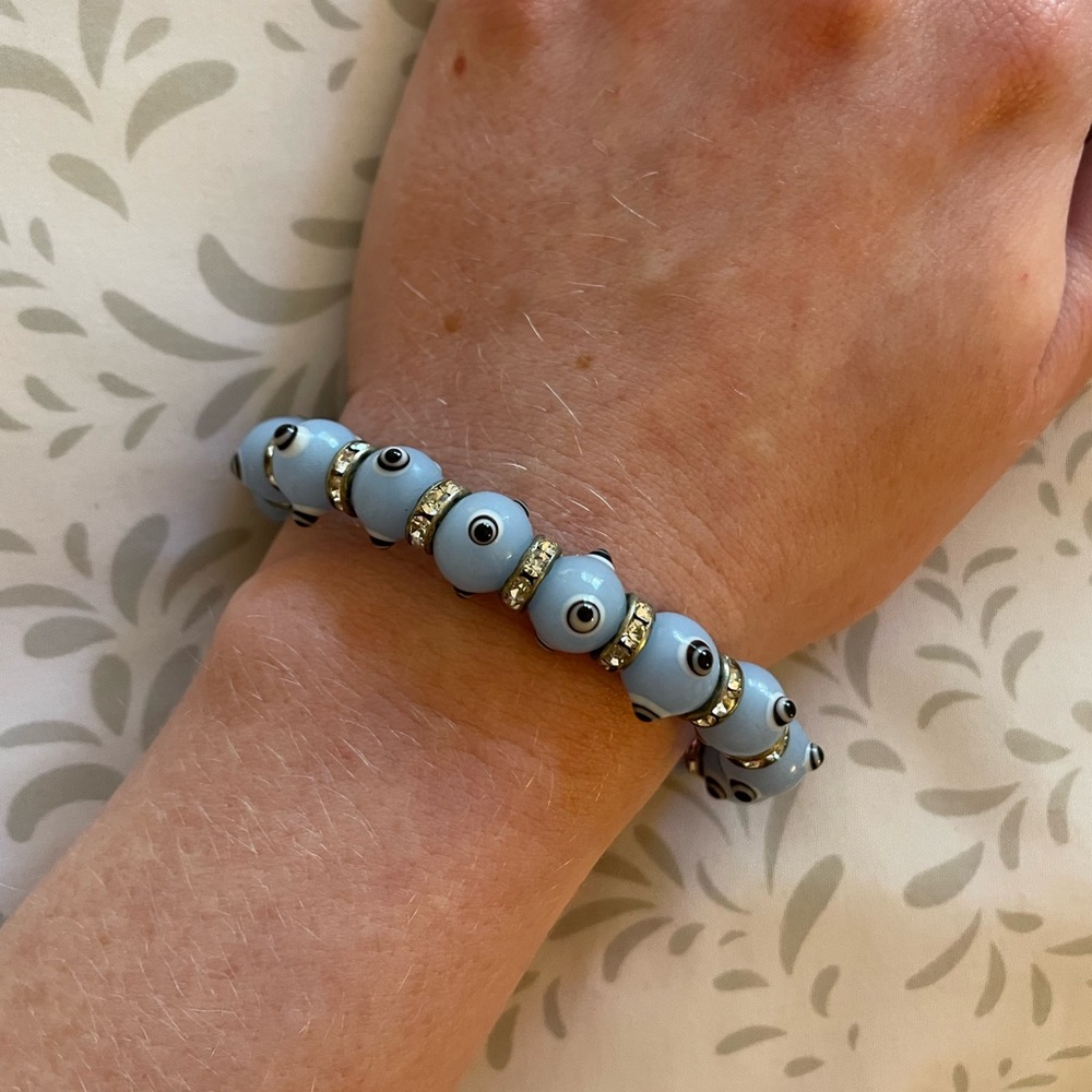 Glass Evil Eye Beaded Bracelet